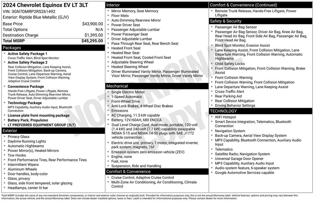 chevrolet equinox ev 2024 3GN7DMRP2RS261492 image chevrolet equinox ev 2024 3GN7DMRP2RS261492 image
